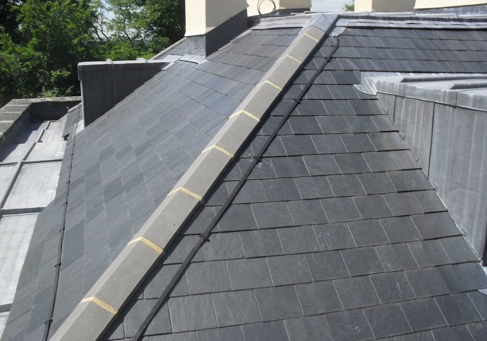 Gutter guard installed on residential gutter system.