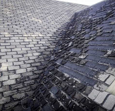 Incorrectly installed shingles showing common mistakes.