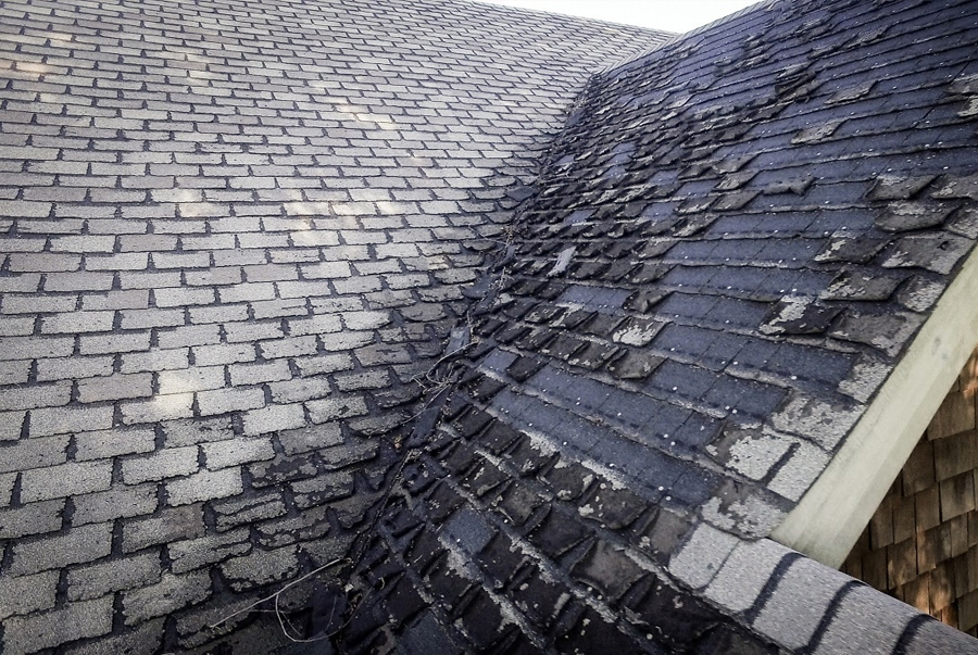 Incorrectly installed shingles showing common mistakes.