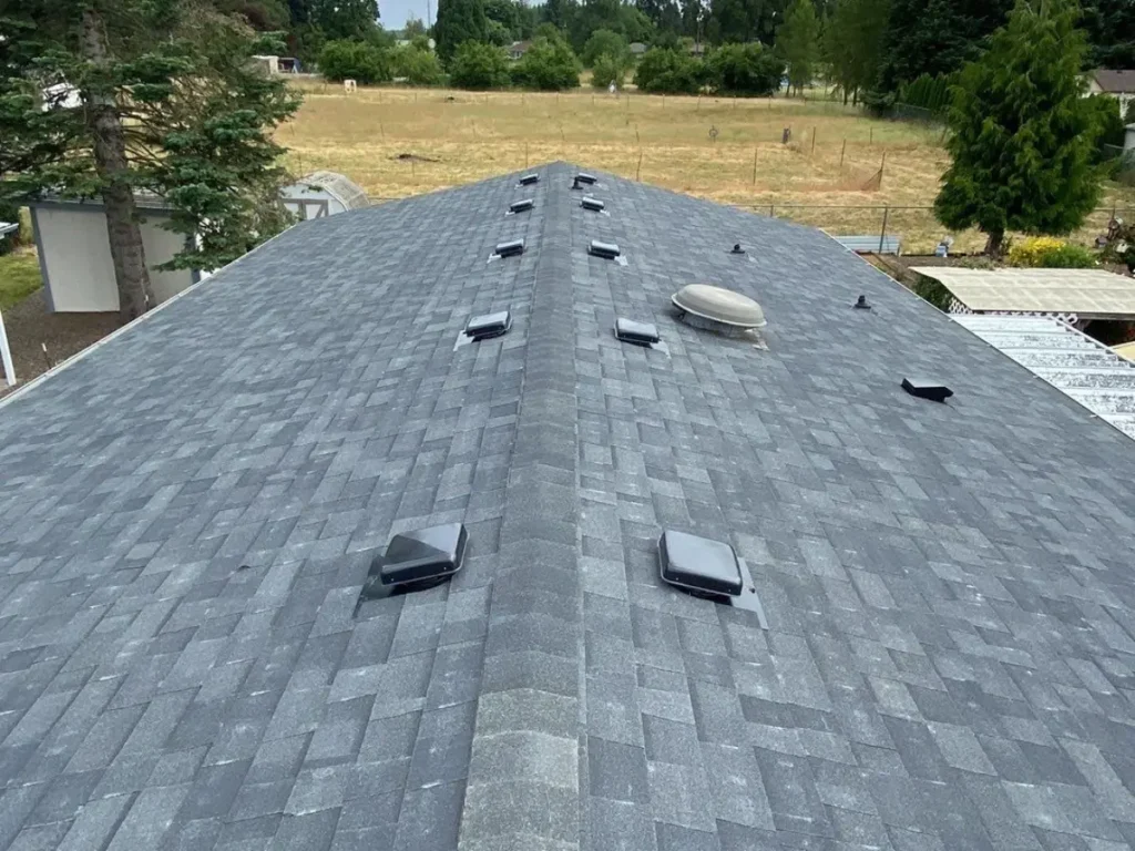 New asphalt shingle roof installation on a residential home in Newark, New Jersey